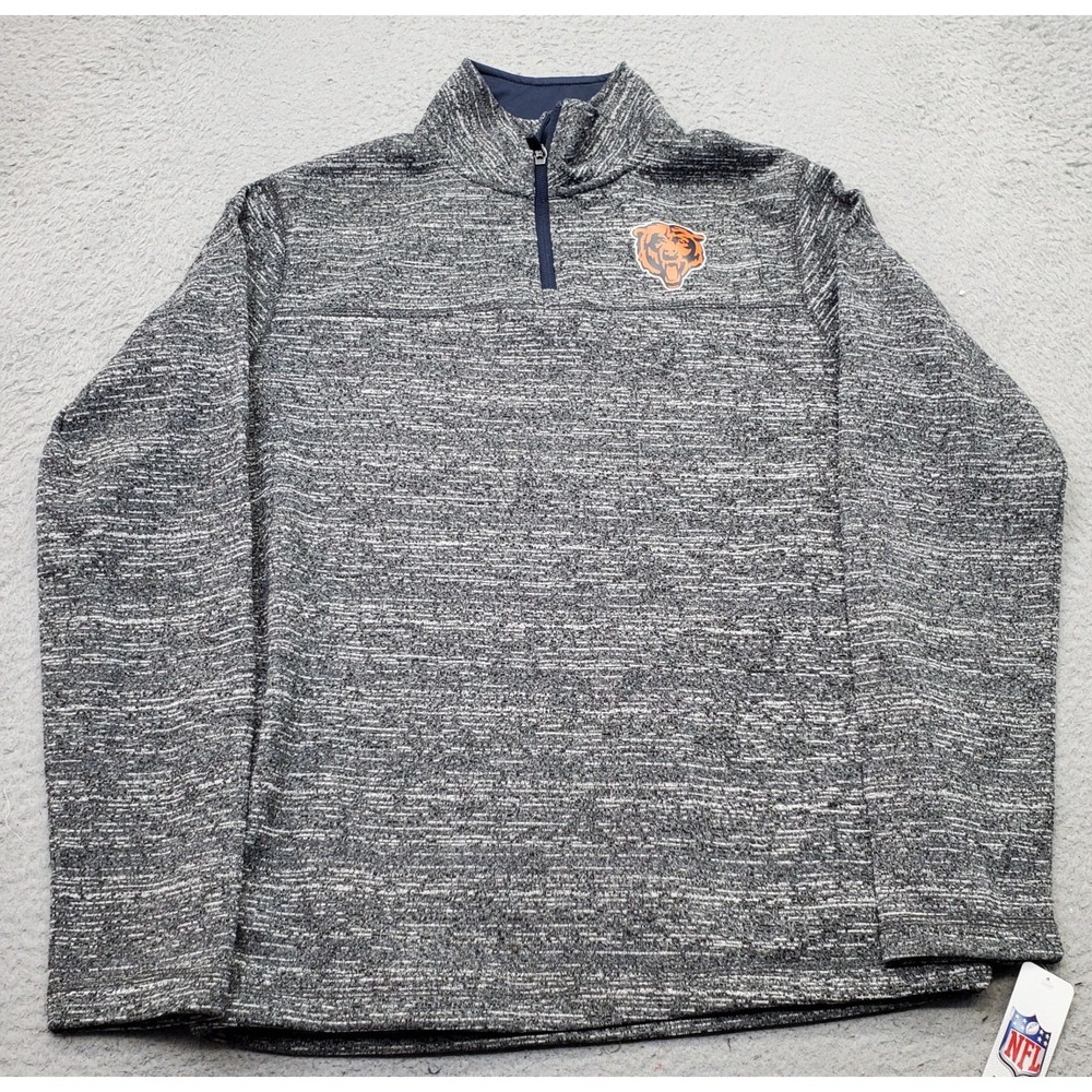 NFL Chicago Bears Team Apparel Football Sweater Mens S Multi Long Sleeve 1/4 Zip
